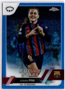Claudia Pina 2022-23 Topps Chrome Women's Blue Mojo Refractor #7 FCB #029/250 - Bild 1 von 2