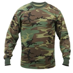 TRU-SPEC MILITARY CAMOUFLAGE BDU WOODLAND LONG SLEEVE T SHIRT COLD WEATHER XL - Picture 1 of 5
