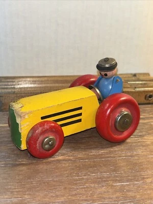 Vintage Wooden Man And Metal Riding Tractor Made In Sweden - Image 1 of 4