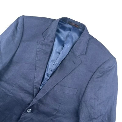 Vitali Men's Navy 100% Linen Blazer Jacket • 42 REGULAR - Image 1 of 4