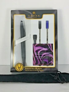 CROSS TECH2 DUAL-FUNCTION STYLUS PEN SATIN BLACK - BLACK INK AT0652D-1/17 - Picture 1 of 6