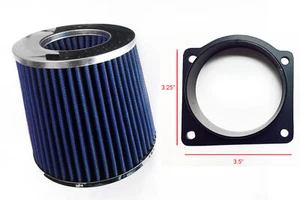 Blue Air Intake Filter + MAF Sensor Adapter For 95-01 Mazda B4000 4.0L V6 - Picture 1 of 1
