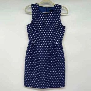 J. Crew Metallic Sparkle Silver Dots Sheath Dress Women's Size 4 Blue Slim Lined - Picture 1 of 7