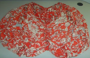 FREE PEOPLE SAY THE WORD CROPPED RUCHED FLORAL TOP SIZE LARGE - Picture 1 of 5