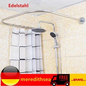U-Form Duschstange Ohne Bohren Duschvorhangstange Badewanne Bogenstange Edelstah - Bild 1 von 19