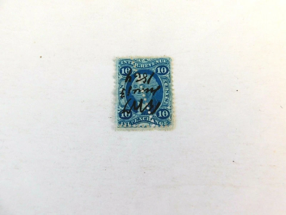 US #R36C Revenue Usd/Fine/PenCancel w/perf running top to bottom 1862, Scarce - Image 1 of 1