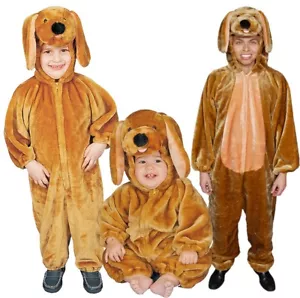 Dress up America Sensational Plush Brown Puppy Costume For Children - Picture 1 of 5