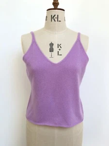 Mulberry Size M/L 100% Cashmere New With Tag Lilac Purple Tank Top - Picture 1 of 12