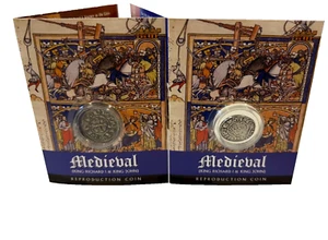 Medieval Coins King Richard I Denier And King John Penny Reproduction - Picture 1 of 4