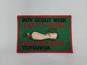 Vintage Boy Scout Week Hike-O-Rama Sore Foot Award Patch Topanga BSA - Picture 1 of 7