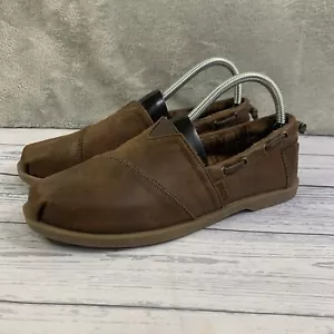 BOBS from Skechers Brown Leather Loafers Comfort Casual Shoes Women's 8.5 - Picture 1 of 11