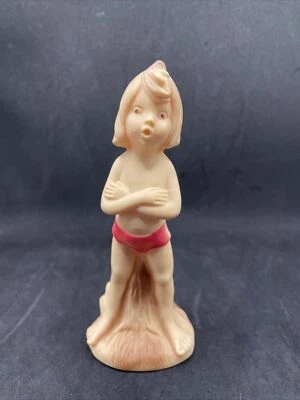 Raro 1967 Holland Hall MOWGLI Jungle Book 6” Figura de juguete chirrido de goma WDP Disney Foto 1 de 4