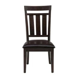 Distressed Rustic Solid Acacia Upholstered Slat-back Dining Chair (Set of 2) - Picture 1 of 7