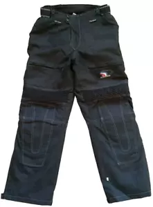 KOGRO BLACK TEXTILE BIKER TROUSERS + HIP & KNEE CE ARMOUR: WAIST 34"/LEG 29" - Picture 1 of 15
