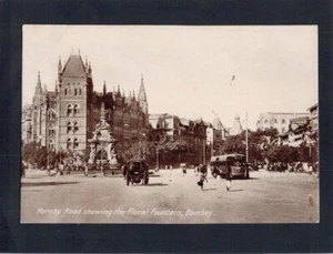 F0262 India Bombay Hornby Road Floral Fountain Tucks vintage postcard - Picture 1 of 2
