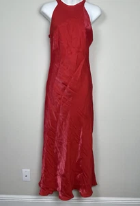 Geary Roark Kamisato Red Metallic Formal Satin Dress Size 6 Made in USA - Picture 1 of 8