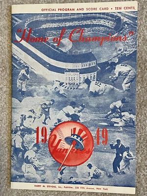 vintage October 2 1949 New York Yankees v Boston Red Sox program  + newspaper + - Image 1 of 4