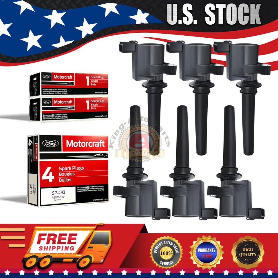 Ignition Coil DG513&Motorcraft Spark Plugs for Ford Escape Mazda Mercury 3.0L V6 - Imagem 1 de 4
