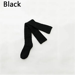 Women Thigh High Solid Color Stocking Coral Fleece Warm Over The Knee Long Socks