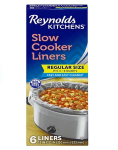 Slow Cooker Liners Kitchen Chef Recipes Crock Pot Cook Liner Bags BPA Free 13x21 - Picture 1 of 9