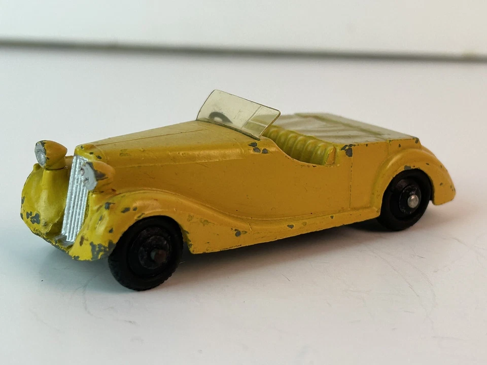 Dinky #38b, 1940’s Sunbeam Talbot Convertible, Yellow, Original - Image 1 of 4