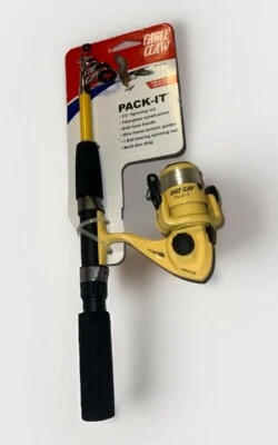 Combo de varilla/carrete giratorio telescópico EAGLE CLAW Pack-It 5'6" #PK56TS Foto 1 de 4