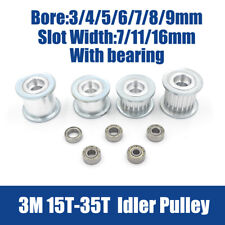 3M Idler Pulley Smooth/Toothed With Bearing Guide Pulley 3/4/5/6/7/8/9mm Bore