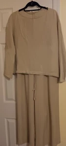 Original ZARA Two Piece Set Top And Pants, Color WARM BUFF, sizeM- L - Picture 1 of 9