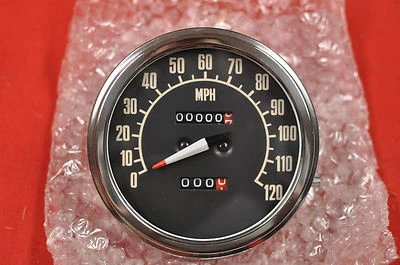 NEW 1968-79 Harley FLH Shovelhead Chrome Speedometer Gauge, FL Speedo - Image 1 of 3