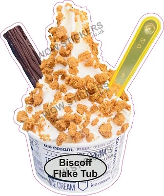 WOW Ice cream van sticker Lotus Biscoff crumb Flake Tub whippy 99 sundae decals