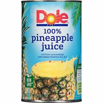 Dole Juice, 100% Pineapple, 46oz (Single Can) - Image 1 of 4