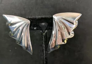 STERLING SILVER TAXCO POST EARRINGS 15 GRAMS - Picture 1 of 5