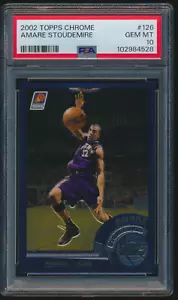 2002 Topps Chrome Amare Stoudemire #126 RC Phoenix Suns Rookie PSA 10 GEM-MT - Bild 1 von 4