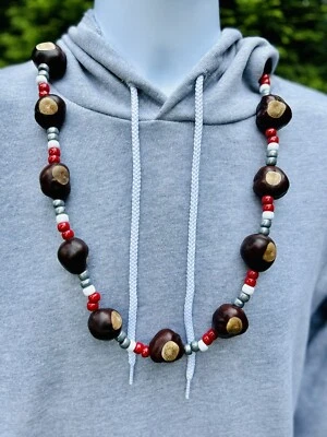 Classic Ohio State Buckeye Necklace, 14 High Quality Ohio Buckeyes Included! - Image 1 of 4