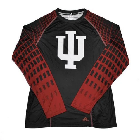 Indiana Hoosiers Adidas Black Toxic Climalite Performance Long Sleeve Shirt NEW! Cover