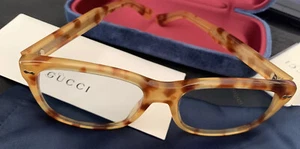 GUCCI Frames Sunglasses Oversized TORTOISE Square Frame Grey Lens 56~18-145,New - Picture 1 of 9