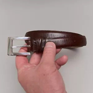 Brighton Brown Leather Belt Women's Sz M Silver Buckle Fits ~ Sz 29 - Picture 1 of 16