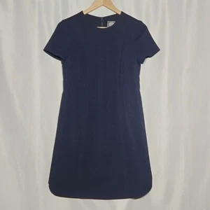 Vince Camuto Navy Blue Round Neck Sheath Dress Short Sleeves Size 2 Women Small - Picture 1 of 10
