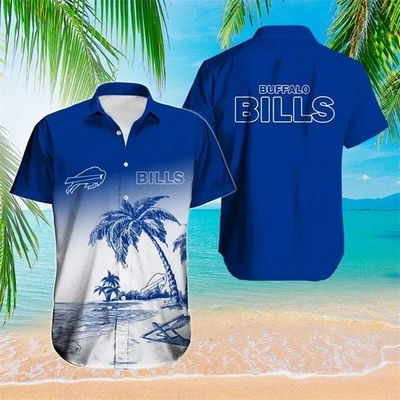 Buffalo Bills Coastal Serenity Blue Hawaiian Shirt - Image 1 of 4