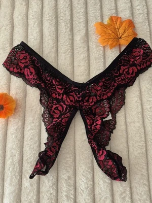 🌹 Edler Spitzen-ouvert Slip in Schwarz & Rot – Neu  XL (42/44) - Bild 1 von 3