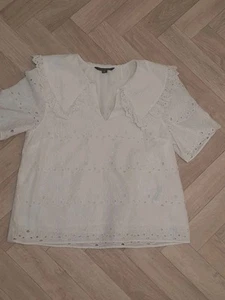 ❤️ Whistles White Broderie Anglaise top blouse summer size 10 - Picture 1 of 9