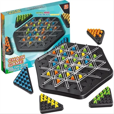 Funny Chain Triangle Game Interactive Peg Game Triangle Chess Board Game Gift - Image 1 of 4