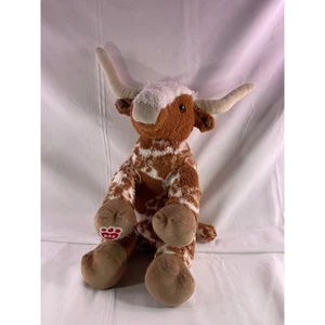 Build A Bear Texas Longhorn Cow Wildlife Stuffed Animal Sitting 14" Retired 2022 - Picture 1 of 14