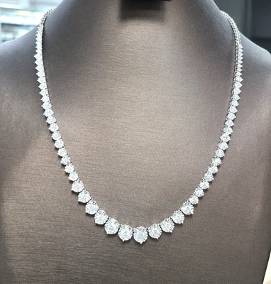 OFERTA! COLLAR TENIS DIAMANTES GRADUADOS GENUINOS DE 3,00 QUILATES ORO 14K 16" Foto 1 de 4