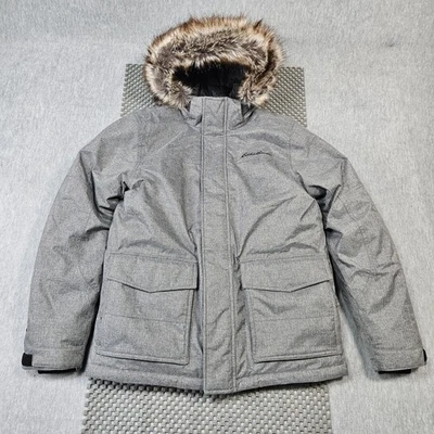 Chaqueta Eddie Bauer Para Hombre Gris Medio WeatherEdge EB550 Plumón Parka Piel Con Capucha Foto 1 de 4