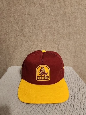 Retro Arizona State Sun Devils Hat Twill/ Corduroy Snapback  Retro Cap sample! - Image 1 of 4