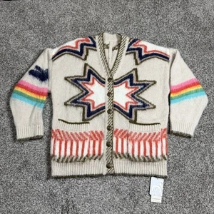 Commense Womens Size Small Beige Pattered Button Up Cardigan Sweater NWT - Bild 1 von 6