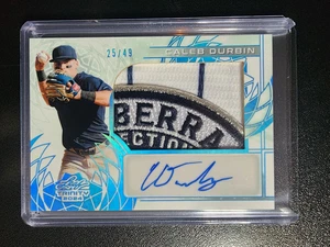 CALEB DURBIN 2024 Leaf Trinity MLB Baseball PATCH Auto #25/49 WHITE BLUE FOIL - Picture 1 of 2