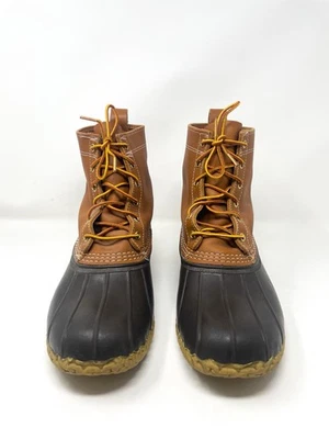 LL Bean Bean Botas Para Hombres 10 Marrón Tostado Cuero Pato Botas Tobillo Con Cordones Impermeables Foto 1 de 4