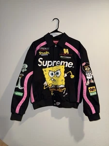 NEW Size SMALL Supreme SpongeBob Jeff Hamilton Black Racing Jacket Patrick - Picture 1 of 6